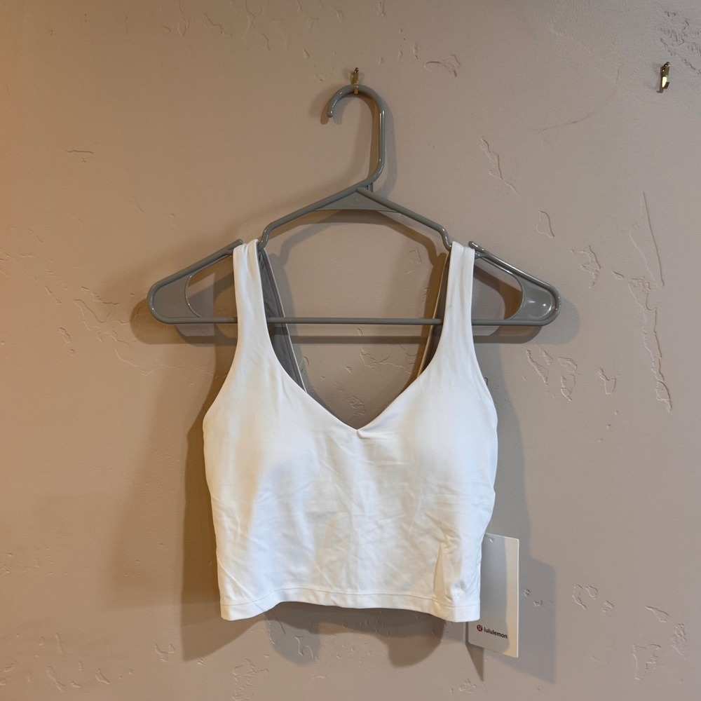 Lululemon Align Tank Top White Nulu Cropped Shelf Bra Yoga LW1DUDS Size 4 NWT
